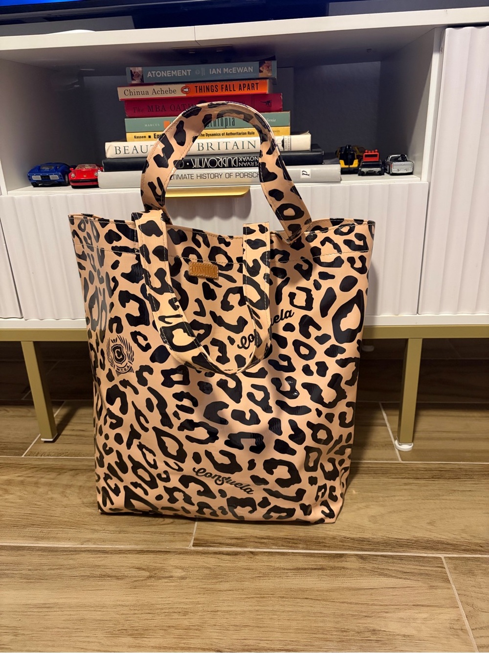 CONSUELA Leopard Grab N Go Basic Tote Bag Glossy Coated Market Shopper Animal P